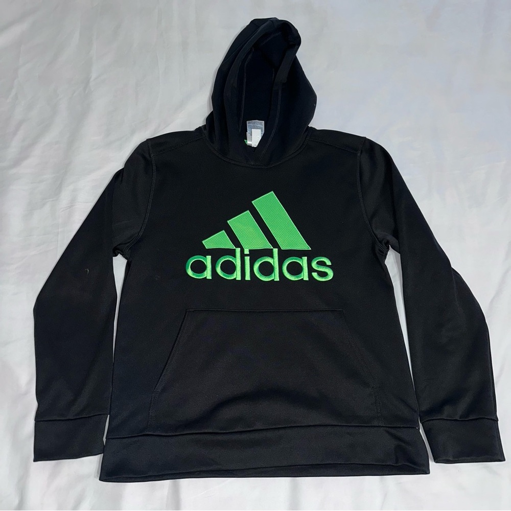 Adidas Black Pullover with Vibrant Green Logo